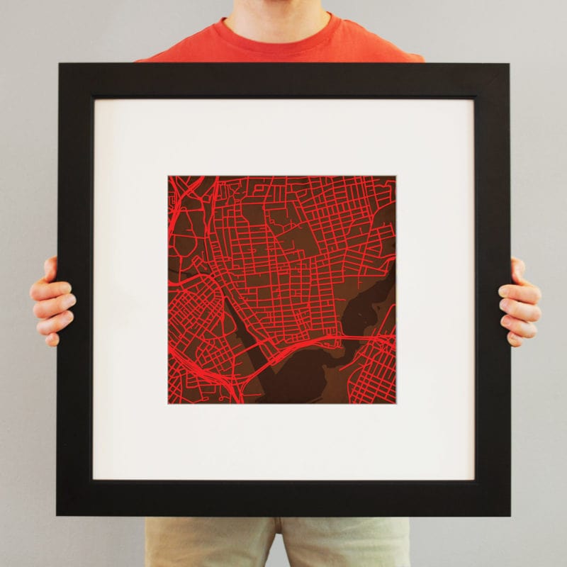Brown University Campus Map Art by City Prints - The Map Shop