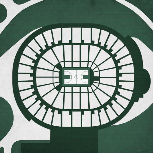 Breslin Student Events Center Map Art by City Prints