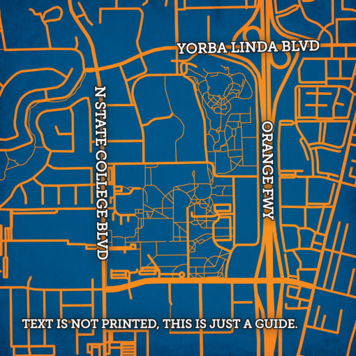 California State University, Fullerton Campus Map Art by City Prints - Image 2