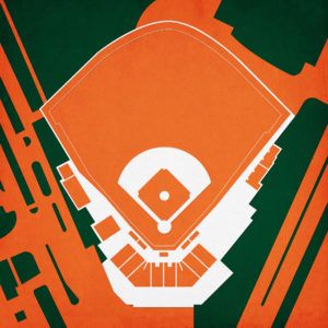 Alex Rodriguez Park at Mark Light Field Map Art by City Prints
