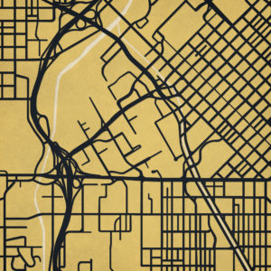 University of Colorado Denver Campus Map Art by City Prints