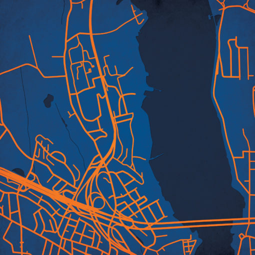 United States Coast Guard Academy Campus Map Art by City Prints