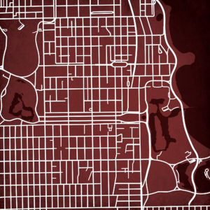 University of Chicago Campus Map Art by City Prints