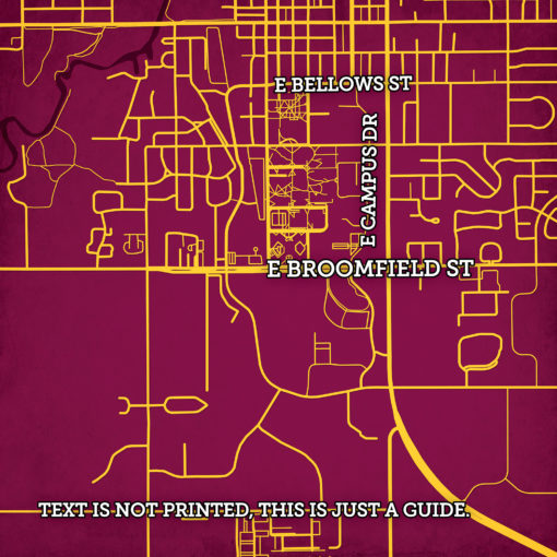 Central Michigan University Campus Map Art by City Prints - Image 2