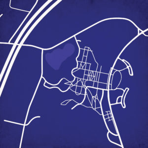 Colby College Campus Map Art by City Prints