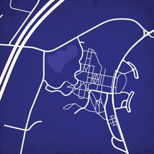 Colby College Campus Map Art by City Prints