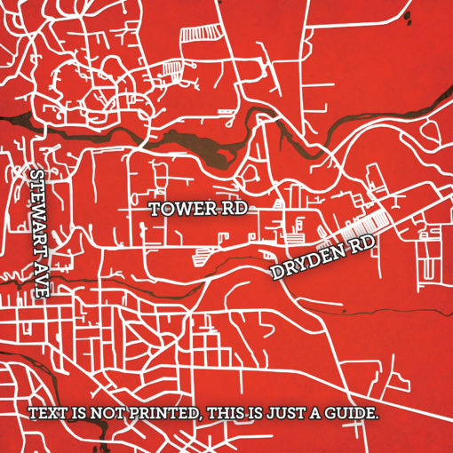 Cornell Univesity Campus Map Art by City Prints - Image 2