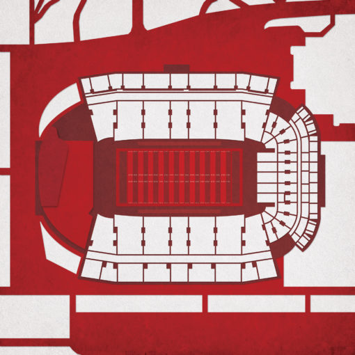 Donald W. Reynolds Razorback Stadium Map Art by City Prints