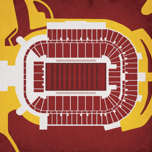 Sun Devil Stadium Map Art by City Prints