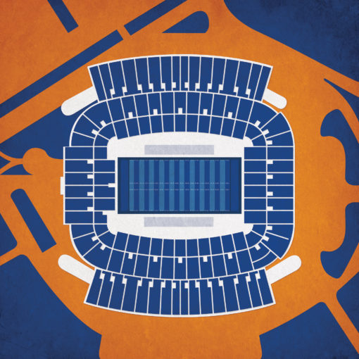 Jordan-Hare Stadium Map Art by City Prints