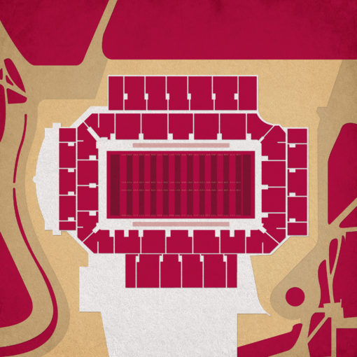 Alumni Stadium Map Art by City Prints