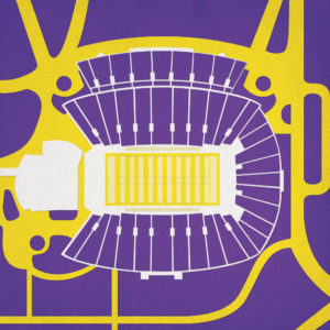 Dowdy-Ficklen Stadium Map Art by City Prints