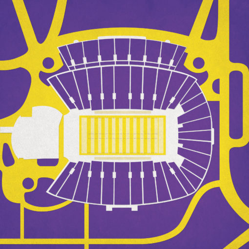 Dowdy-Ficklen Stadium Map Art by City Prints