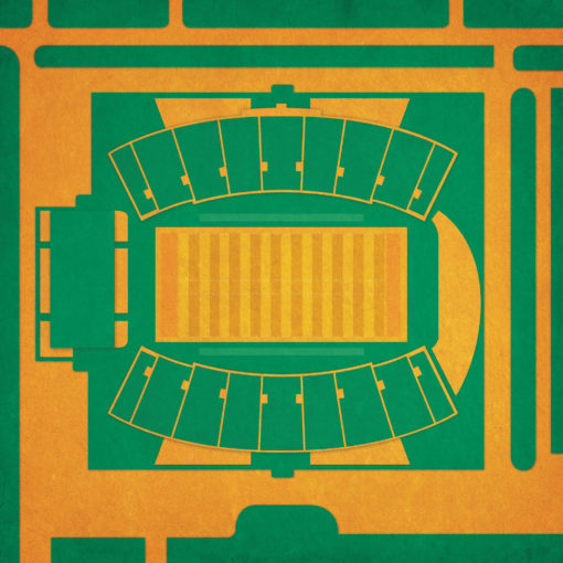 Bragg Memorial Stadium Map Art by City Prints
