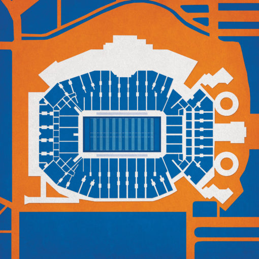 Ben Hill Griffin Stadium Map Art by City Prints