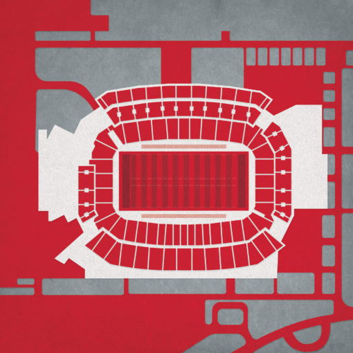 TDECU Stadium Map Art by City Prints