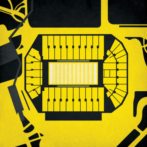 Kinnick Stadium Map Art by City Prints