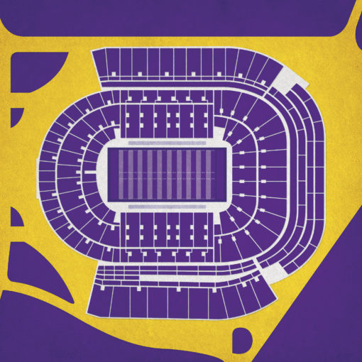 Tiger Stadium Map Art by City Prints