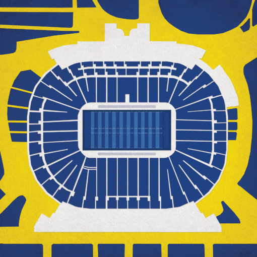 Michigan Stadium Map Art by City Prints