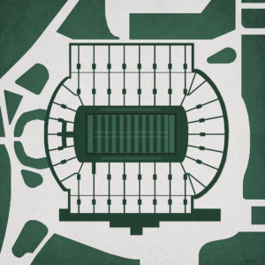 Spartan Stadium Map Art by City Prints