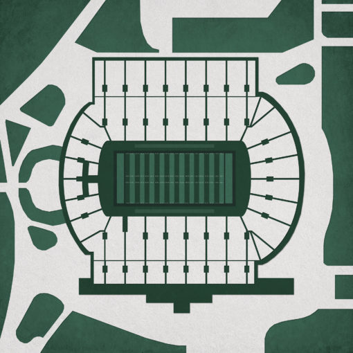 Spartan Stadium Map Art by City Prints
