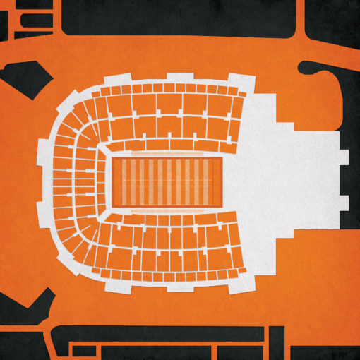 Boone Pickens Stadium Map Art by City Prints