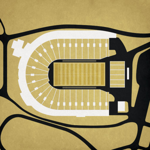 Ross-Ade Stadium Map Art by City Prints