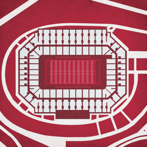 Stanford Stadium Map Art by City Prints