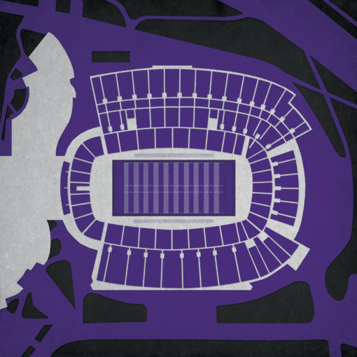 Amon G. Carter Stadium Map Art by City Prints