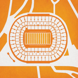 Neyland Stadium Map Art by City Prints