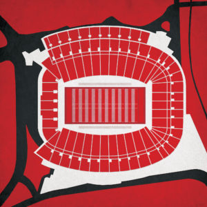 Sanford Stadium Map Art by City Prints