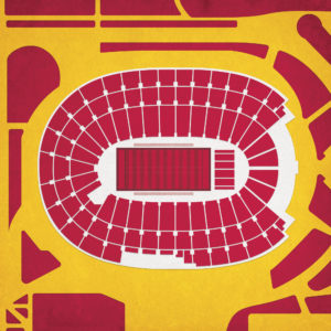 Los Angeles Memorial Coliseum Map Art by City Prints