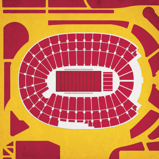 Los Angeles Memorial Coliseum Map Art by City Prints