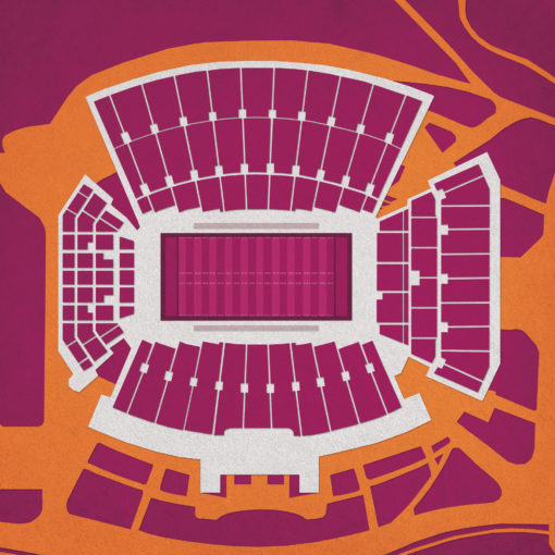 Lane Stadium Map Art by City Prints