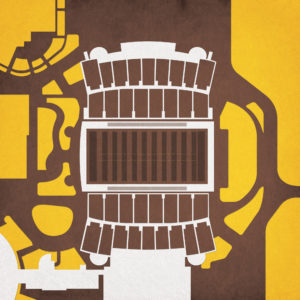 War Memorial Stadium Map Art by City Prints
