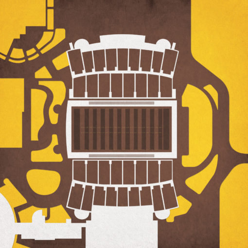 War Memorial Stadium Map Art by City Prints