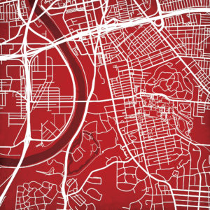 University of Dayton Campus Map Art by City Prints