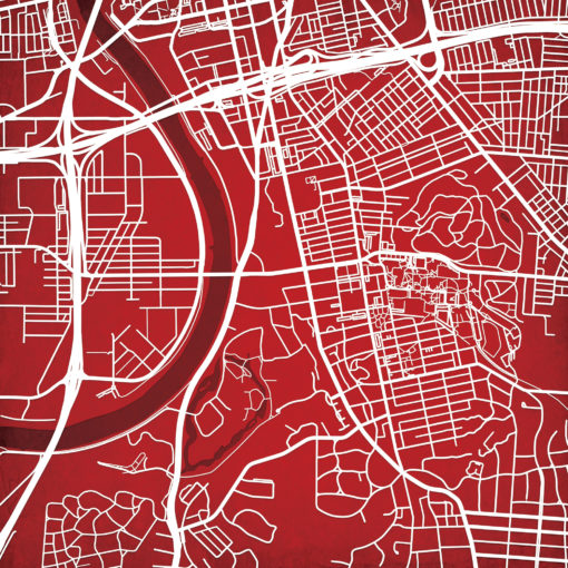 University of Dayton Campus Map Art by City Prints