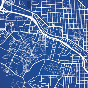 Duke University Campus Map Art by City Prints