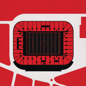 St. Mary's Stadium Map Art by City Prints