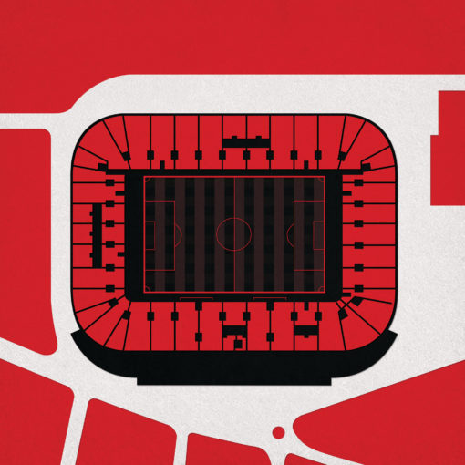 St. Mary's Stadium Map Art by City Prints