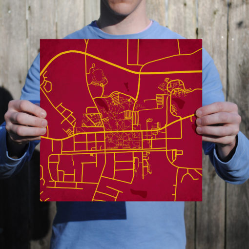 Elon University Campus Map Art by City Prints - Image 3