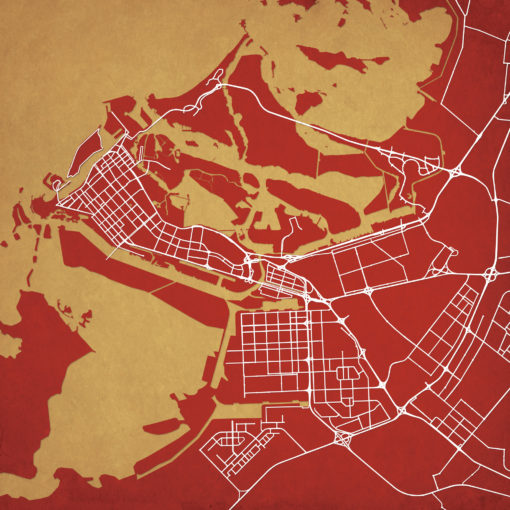 Abu Dhabi, United Arab Emirates Map Art by City Prints