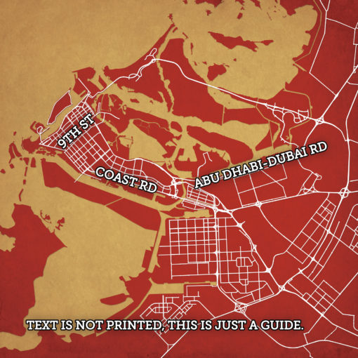 Abu Dhabi, United Arab Emirates Map Art by City Prints - Image 2