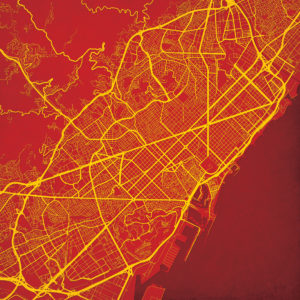 Barcelona, Spain Map Art by City Prints