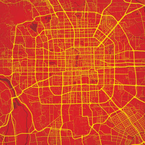 Beijing, China Map Art by City Prints