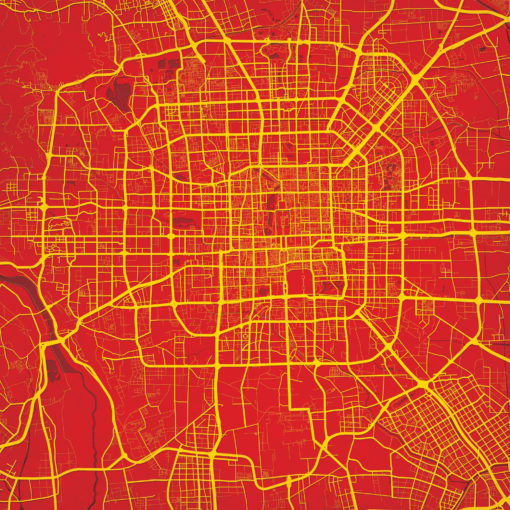 Beijing, China Map Art by City Prints