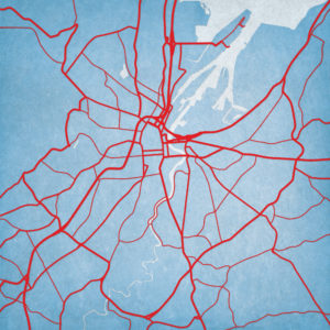 Belfast, Northern Ireland Map Art by City Prints
