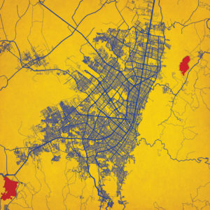 Bogot, Colombia Map Art by City Prints