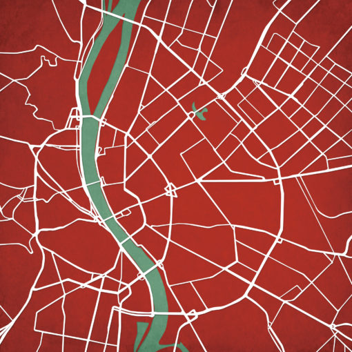 Budapest, Hungary Map Art by City Prints